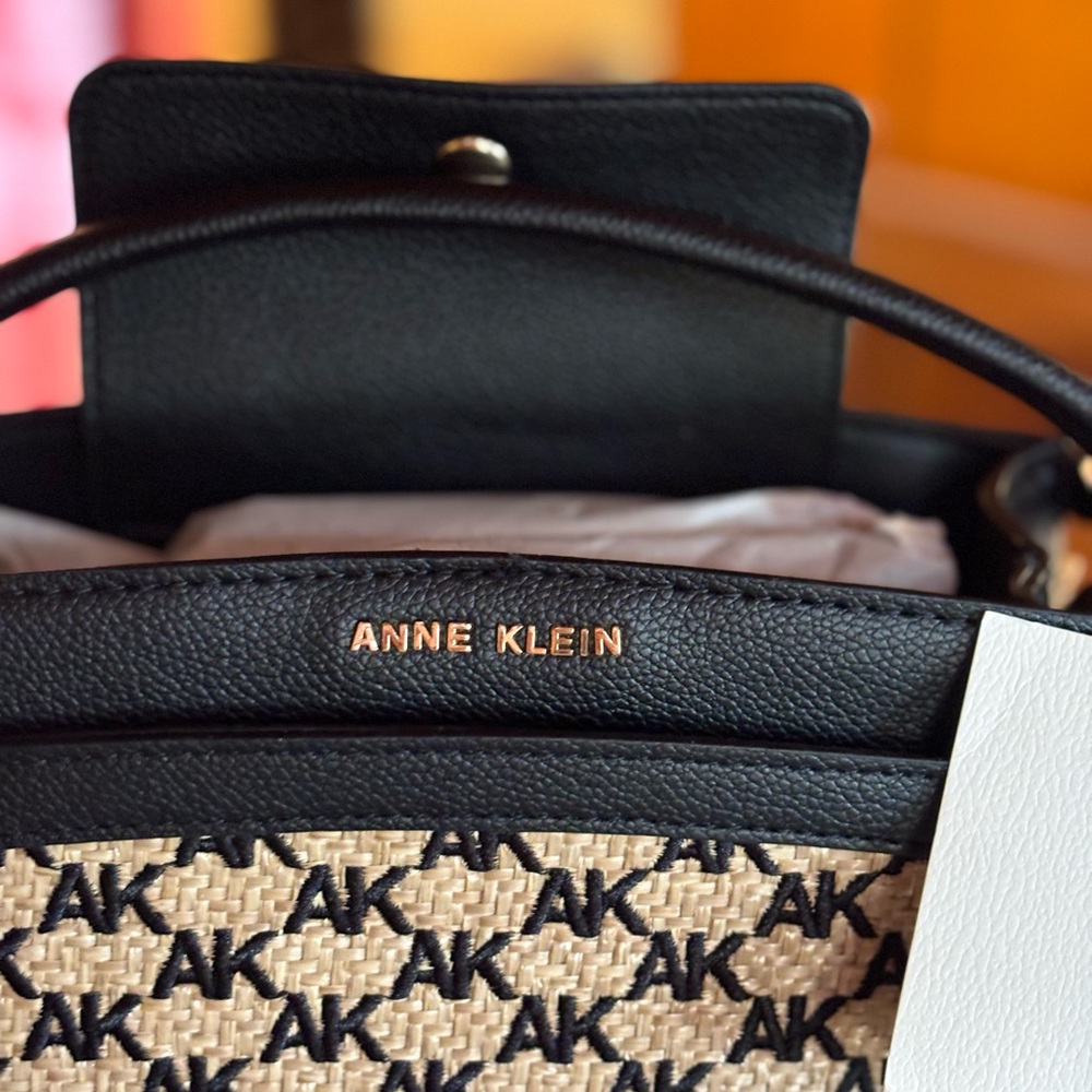 Anne Klein Black and Tan Satchel NWTS NO FLAWS